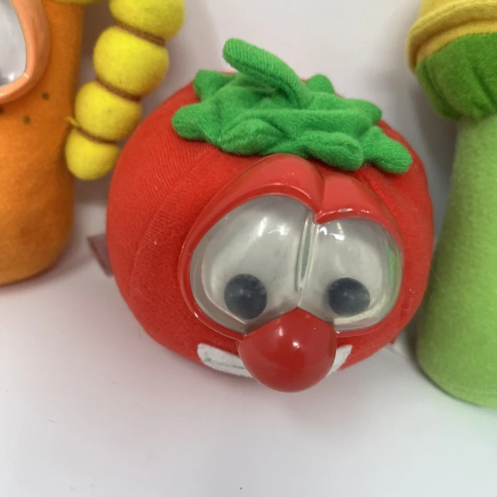 Veggie Tales Plush Googly Eyes Rattle Fisher Price Big Idea Lot (4) Bob Larry - Picture 3 of 9